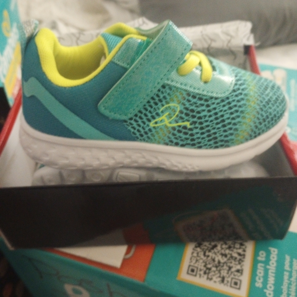 Kids Teal and Yellow Shoes